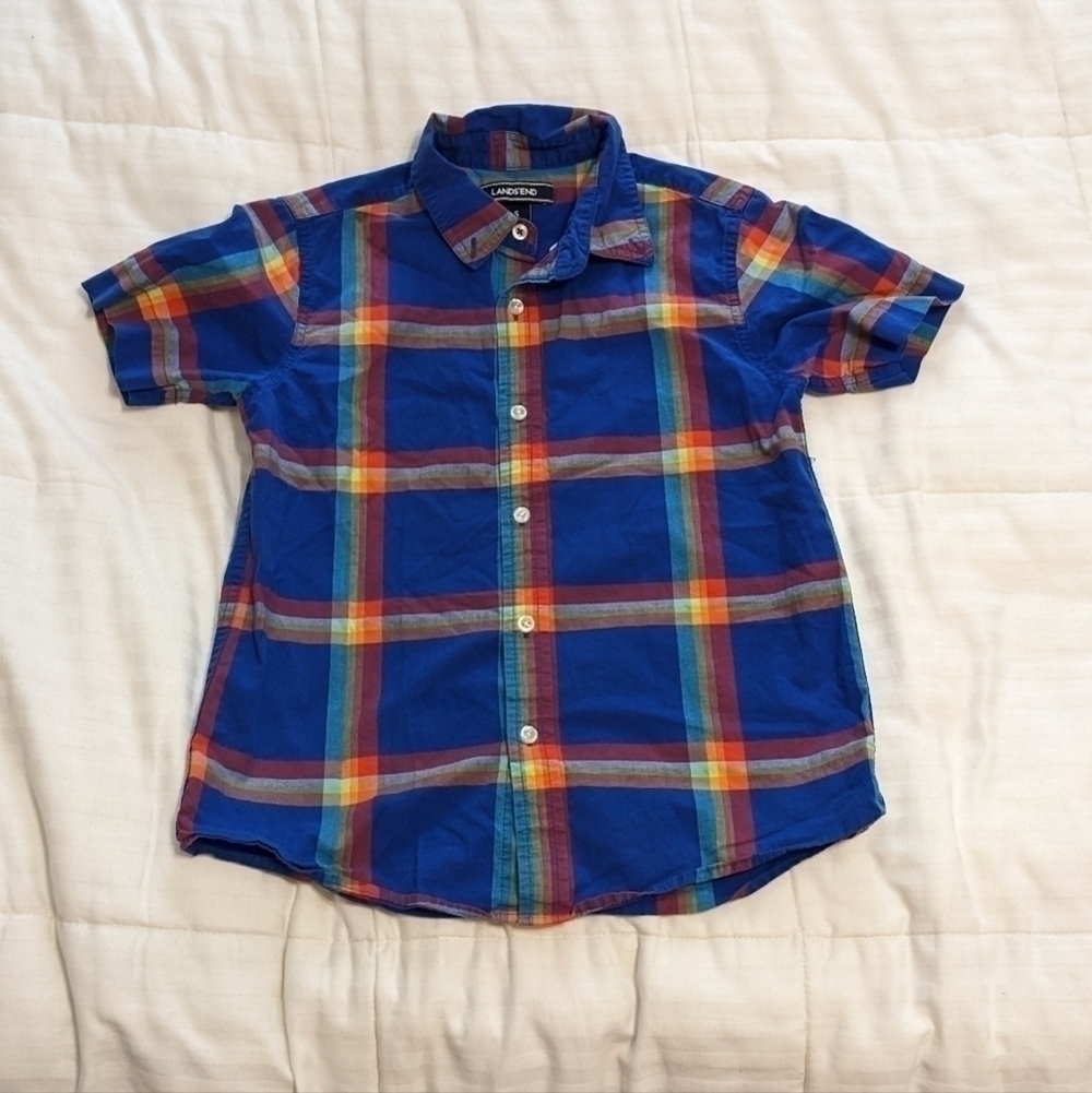 𝅺lands End button up collared shirt size small 8